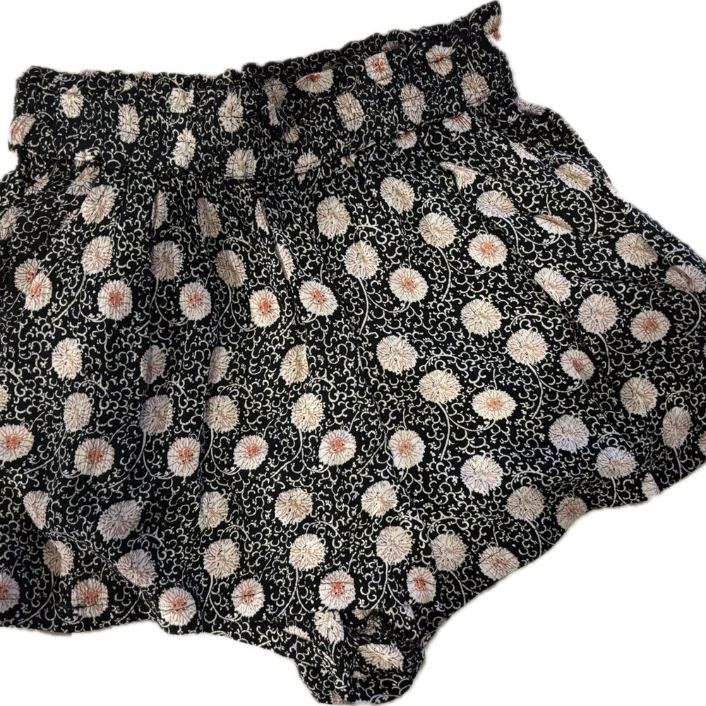 Angie Black and Pink Floral Shorts